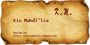 Kis Mahália névjegykártya